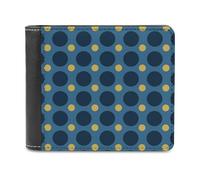 Novastar Portafoglio sottile in pelle da uomo con stampa bohémien a pois C, piccolo portafoglio sottile a due persiane con tasca frontale e porta carte di credito