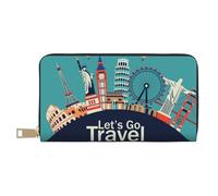 Novastar Portafoglio sottile in pelle per donne e uomini - Let's go Travel Card Wallet per donne uomini con cerniera