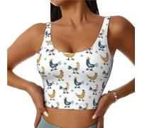 Novastar Reggiseni sportivi da donna, ad alto sostegno, canottiera da corsa con galli della fattoria, Nero, M