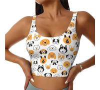 Novastar Reggiseni sportivi da donna, ad alto sostegno, canottiera da corsa per allenamento, Nero, S
