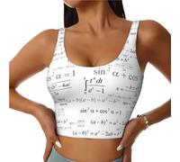 Novastar Reggiseni sportivi da donna, ad alto sostegno, con equazione matematica, per corsa, allenamento, canotta da donna, Nero, L