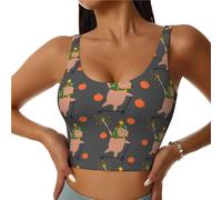Novastar Reggiseni sportivi da donna, ad alto sostegno, divertenti capibara per Natale, corsa, allenamento, canotta da donna, Nero, L