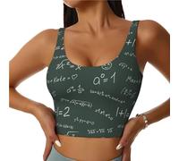 Novastar Reggiseni sportivi da donna, ad alto sostegno, equazione formula matematica, stampa matematica, corsa, crop allenamento, canotta da donna, Nero, L