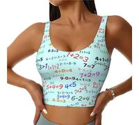 Novastar Reggiseni sportivi da donna, ad alto sostegno, formula colorata con equazione, per corsa, allenamento, canotta da donna, Nero, L