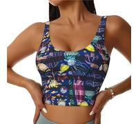 Novastar Reggiseni sportivi da donna, ad alto sostegno, per la corsa e l'allenamento delle erbe, per gli abitanti del mare e le erbe, da donna, Nero, M