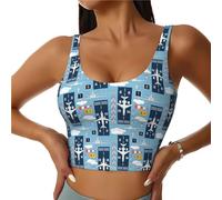 Novastar Reggiseni sportivi da donna ad alto supporto - Airplanes and Aviation Signs Running Crop Workout Tank Top da donna, Nero, XXL