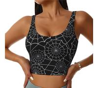 Novastar Reggiseno sportivo da donna, ad alto sostegno, con ragnatela, colore nero, per corsa, allenamento, canotta da donna, Nero, S