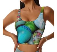 Novastar Reggiseno sportivo da donna, ad alto sostegno, Easter Egg1, per corsa, allenamento, canotta da donna, nero, M
