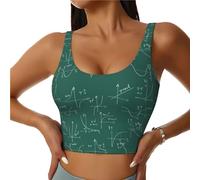 Novastar Reggiseno sportivo da donna, ad alto sostegno, equazione matematica, corsa, allenamento, canotta da donna, Nero, L