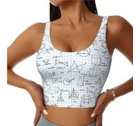 Novastar Reggiseno sportivo da donna, ad alto sostegno, equazione, matematica, corsa, allenamento, canotta da donna, Nero, L