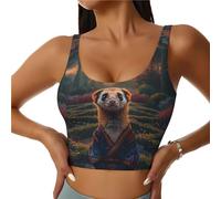 Novastar Reggiseno sportivo da donna, ad alto sostegno, per meditazione, giardino, corsa, allenamento, canotta da donna, nero, S
