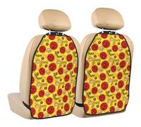 Novastar Tappetini per auto con organizer per sedile posteriore, confezione da 2 - Simpatici funghi pizza, peperoncino, impermeabili, organizer per sedile posteriore per sedile posteriore, protezione