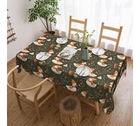 Novastar Tovaglia rettangolare 137 x 182 cm, graziosa sciarpa con stampa di anatre, protezione per tavolo da picnic, bordo ondulato, quadrata, in tessuto impermeabile, per esterni, per sala da pranzo