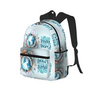 Novastar Zaino da viaggio per computer portatile per uomo e donna - Let's go Travel Around the World - Zaino da lavoro con cinghie regolabili - Zaino da spiaggia resistente all'acqua