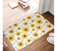 Novastar Zerbino per porta d'ingresso, per interni ed esterni, con girasoli e margherite, tappeto da cucina per pavimento, lavabile e sottile, adatto sotto la porta, tappeto da bagno per il bagno
