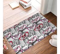 Novastar Zerbino per porta d'ingresso, per interni ed esterni, con occhiali, gufo, tappeto da cucina per pavimento, lavabile e sottile, adatto sotto la porta, tappeto da bagno per il bagno, 40,6 x 61