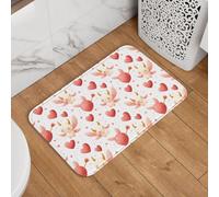 Novastar Zerbino per porta d'ingresso, per interni ed esterni, con stampa di cuori rosa e fatina, tappetino da cucina per pavimento, lavabile, sottile, adatto sotto la porta, tappetino da bagno per