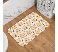 Novastar Zerbino per porta d'ingresso, per interni ed esterni, con stampa di pane ketchup, tappetino da cucina per pavimento, lavabile, sottile, adatto sotto la porta, tappetino da bagno per bagno