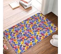 Novastar Zerbino per porta d'ingresso, per interni ed esterni, da giardino, tricolore viola del pensiero, tappeto da cucina per pavimento, lavabile e sottile, adatto sotto la porta, tappeto da bagno