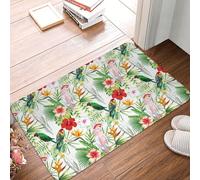 Novastar Zerbino per porta d'ingresso, per interni ed esterni, grazioso pappagallo, uccello, pianta, tappeto da cucina, lavabile, sottile, adatto sotto la porta, tappeto da bagno per bagno, 40,6 x 61