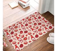Novastar Zerbino per porta d'ingresso, per interni ed esterni, grazioso tappeto da cucina con ketchup, lavabile, sottile, adatto sotto la porta, da bagno per il bagno, 40,6 x 61 cm