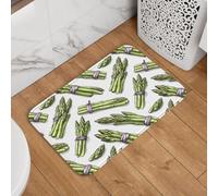 Novastar Zerbino per porta d'ingresso, per interni ed esterni, stampa asparagi, tappetino da cucina per pavimento, lavabile e sottile, adatto sotto la porta, tappetino da bagno per bagno, 40,6 x 61 cm