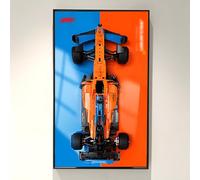 NOVDA Pannello da parete per Lego Technic McLaren F1 da corsa Race, 42141, cornice doppia, per formula 1, supporto da parete per auto, cornice 75 x 45 cm