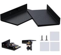 NOVDA Scaffale da parete in acrilico compatibile con i modelli Lego, a forma di L, con 16 x 32 gommini, confezione da 2 pezzi, colore nero, utilizzabile su entrambi i lati, montaggio con foratura o