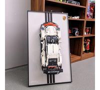 NOVDA Supporto da parete compatibile con Lego Technic Porsche 911 RSR Sportwagen modello 42096, 75 x 45 cm, telaio in alluminio, montaggio a parete per stanza/ufficio/sala di raccolta (modelli non
