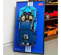 NOVDA Supporto da parete per display compatibile con Lego Technic Bugatti Chiron, modello 42083, 75 x 45 cm, telaio in alluminio, per stanza/ufficio/sala da collezione (modelli non inclusi)