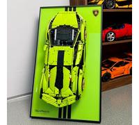 NOVDA Supporto da parete per display compatibile con Lego Technic Lamborghini Sián FKP 37, modello 42115, 75 x 45 cm, telaio in alluminio, montaggio a parete per stanza/ufficio/sala da collezione