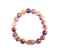 Nove Braccialetti in perline di cristallo di Fengshui viola PI XIU Fengshui, Bracciale ad allungamento del drago che attira la ricchezza Buona fortuna, braccialetto di pietre naturali per le donne