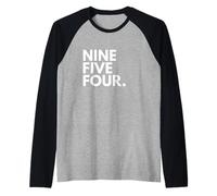 Nove Cinque Four Codice Area 954 Fort Lauderdale Florida Maglia con Maniche Raglan
