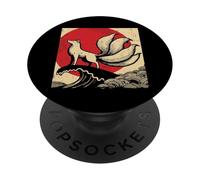 Nove Code, Volpe Rosso Sole Giapponese Ukiyo-e Art Donne Uomini Bambini PopSockets PopGrip Adesivo