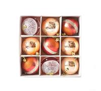 Nove palline di Natale infrangibili con finiture multiple e ganci facili da appendere per decorare alberi e luoghi (8 cm)