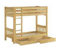 Nove varianti di letto a castello 90x200 x adulti in Pino massello 60.15-09Ni100