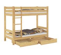 Nove varianti letto a castello per adulti 90x200 in Pino laccato V-60.11-09Ni100
