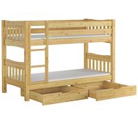 Nove varianti x letto a castello 90x200 x adulti in Pino massello V-60.15-09Ni70