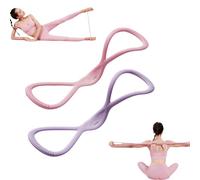 Novealcrbe Resistance Bands, Exercise Strap with Handles for Fitness, Arms, Chest Extension Strap, Full Body Yoga Drawstring, Figure 8 Exercise Band for Women Men (Pink 15 lbs and Purple 25 lbs)