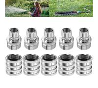 Novealcrbe Stainless Steel Garden Hose Quick Connect Fittings Set, 3/4" GHT Water Hose Quick Connectors, Heavy Duty Quick Release Hose Connector Kit, Universal Fit for Garden Hose and Sprayers (5Set)