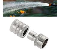 Novealcrbe Stainless Steel Garden Hose Quick Connect Fittings Set, 3/4 inch GHT Water Hose Quick Connect Fittings, Heavy Duty Release Connector for Hoses And Sprayers (1Set)