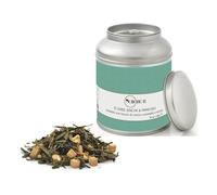 Novecento Tè® | Tè Verde Sencha in Foglia e Mandorle - 90 Gr | Verde Sencha Mandorle, Caramello, Zenzero | Miscela di Tè Verde, Mandorle, Spezie in Latta Metallo