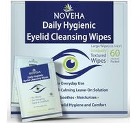 NOVEHA Demodex - Salviette igieniche quotidiane per palpebre e ciglia, 60 pezzi, per blefarite e prurito agli occhi, salviette rinfrescanti per palpebre confezionate singolarmente, struccante naturale
