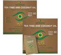 NOVEHA - Salviette per palpebre e ciglia con olio di albero di tè e cocco | Per demodex, blefarite e prurito agli occhi, confezione da 60