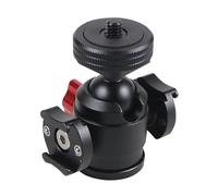 NovelGoal Adattatore testa treppiede standard da 1/4 di pollice con interfaccia a sfera per fotocamere reflex digitali, monitor, Vlog, flash light microfono (tipo A 2X Cold Shoe)