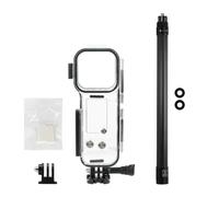 NovelGoal Custodia subacquea impermeabile da 50 m, compatibile con Pocket 3, custodia subacquea rigida in PC con supporto per scarpa fredda e foro per filettatura da 0,6 cm, 2/3 carte per immersioni e