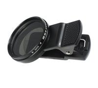 NovelGoal Filtro variabile ND2-400 da 37 mm, filtro HD a densità neutra regolabile con clip universale, anello adattatore, filtro ND per obiettivo del telefono per scene notturne