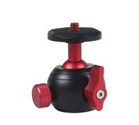NovelGoal Mini treppiede testa a sfera girevole a 360 gradi supporto video testa panoramica 1/4 "montaggio per fotocamera SLR Treppiede stabilizzatore accessori (rosso aggiornato)