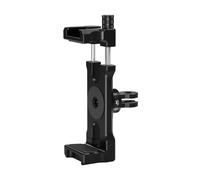 NovelGoal Supporto a clip per telefono cellulare, portatile, regolabile, morsetto con slitta fredda e rotazione a 360°, 2 slot per schede per staffa di montaggio per smartphone (62-87 mm)