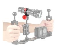 NovelGoal Supporto per luce subacquea in lega di alluminio con adattatore a testa a sfera da 2,5 cm, staffa a morsetto per torce da 30-32 mm per illuminazione fotografica subacquea (tipo 1)